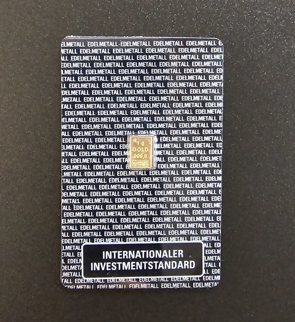1 Gramm Goldbarren 999er Gold
